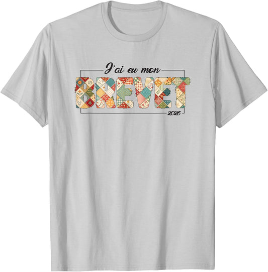 Brevet des collèges 2026 BEP Patchwork Quilt Humour T-Shirt - T-Shirt | Ash