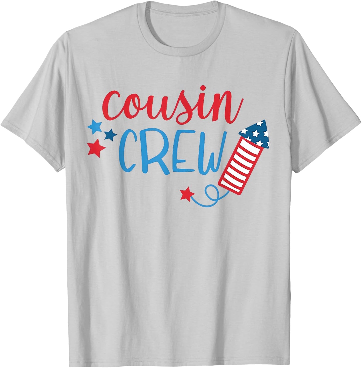4th of July Cousin Crew Firecracker Red White Blue Kids T-Shirt - T-Shirt | Ash