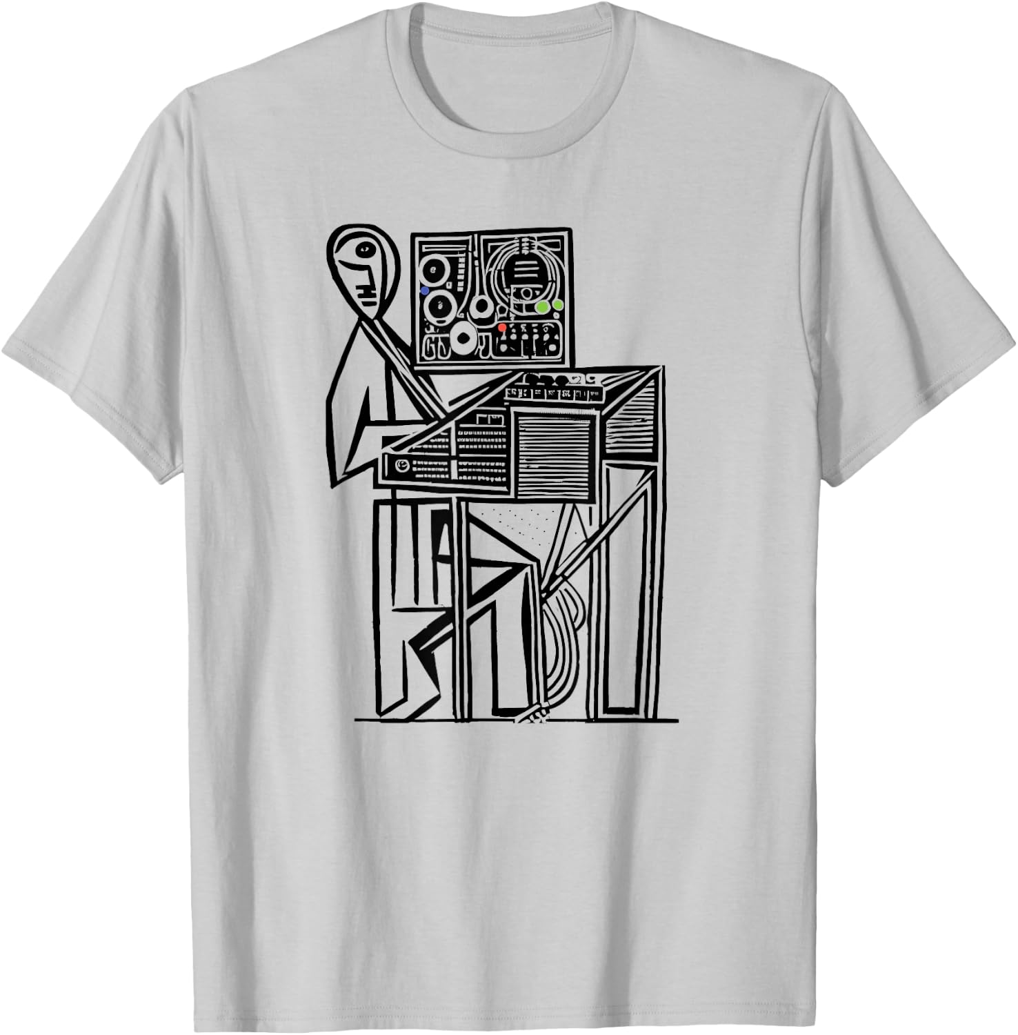 Analog Vintage Modular Synthesizer T-Shirt - T-Shirt | Ash