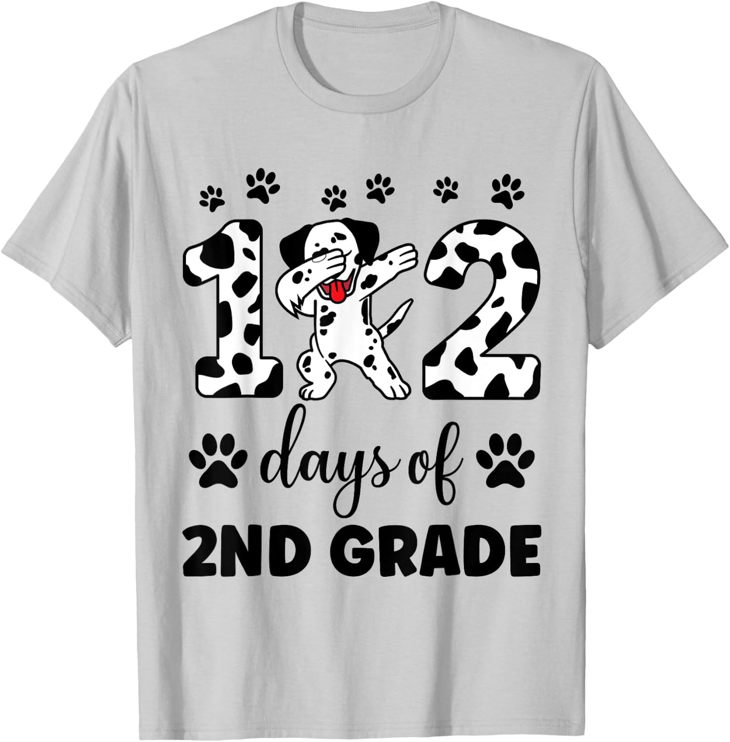 102 Day Of 2nd Grade Dalmatian Dog 100 Days Smarter Teacher T-Shirt - T-Shirt | Ash
