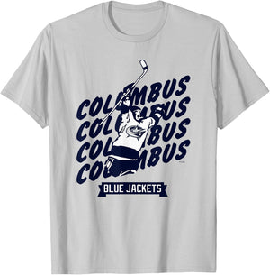 Columbus Blue Jackets Graffiti Red Officially Licensed T-Shirt - T-Shirt | Ash