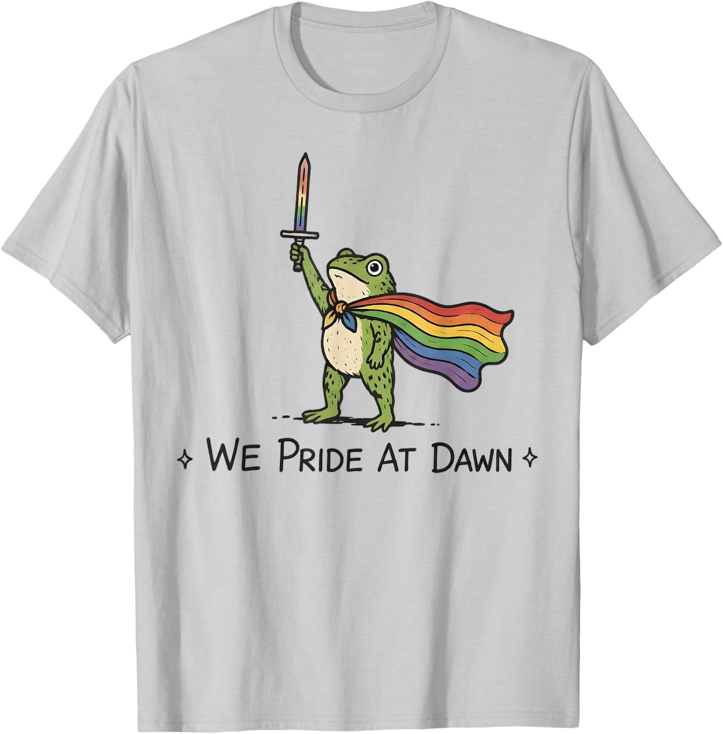 Funny Frog We Pride At Dawn Rainbow Flag LGBT Pride Month T-Shirt - T-Shirt | Ash