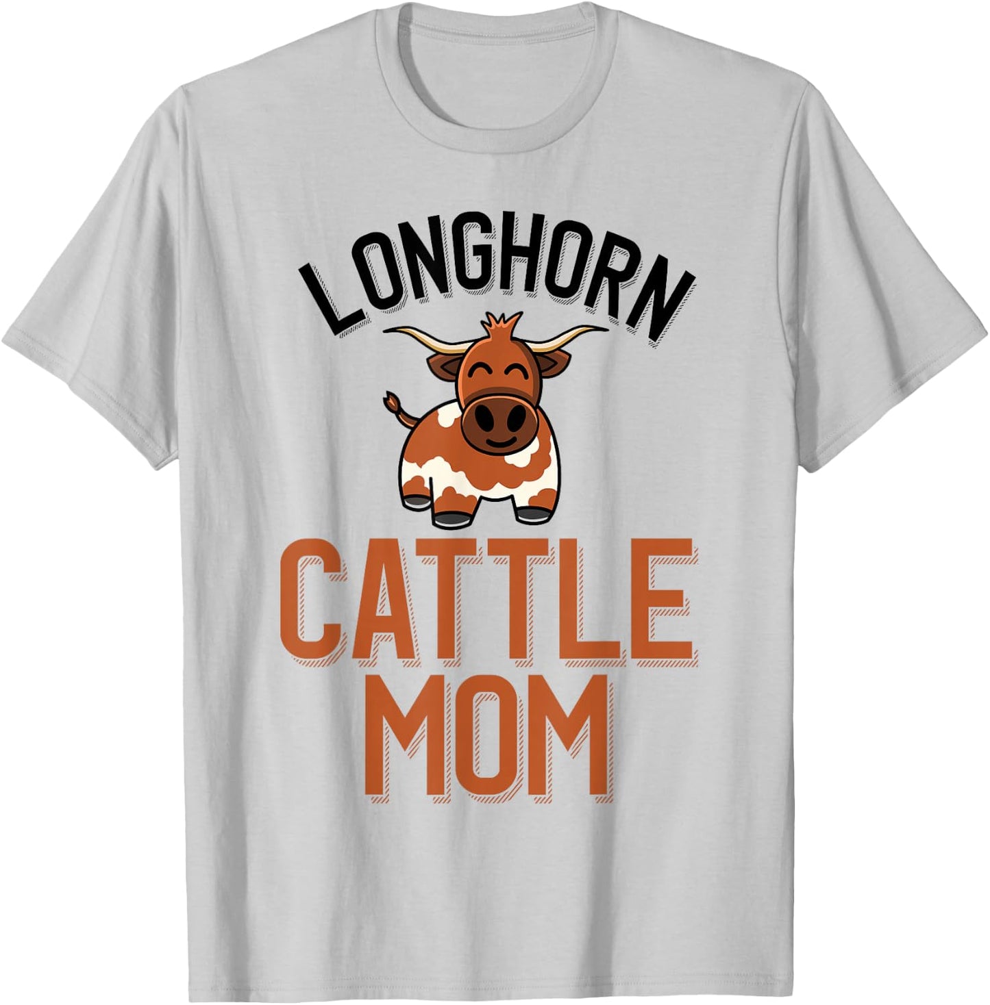 Longhorn Cattle Mom Cute Longhorn Cow Mom T-Shirt - T-Shirt | Ash