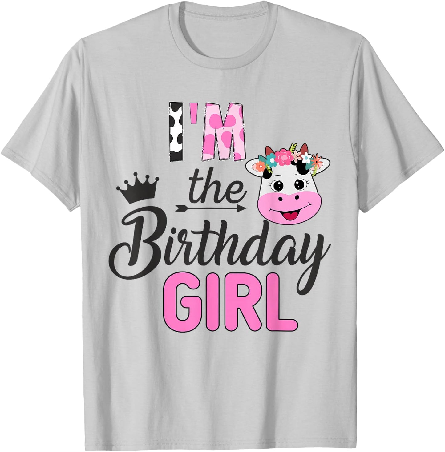 I Am This From The Birthday Girl Farm Cow 1 Piece Birthday Girl T-Shirt - T-Shirt | Ash