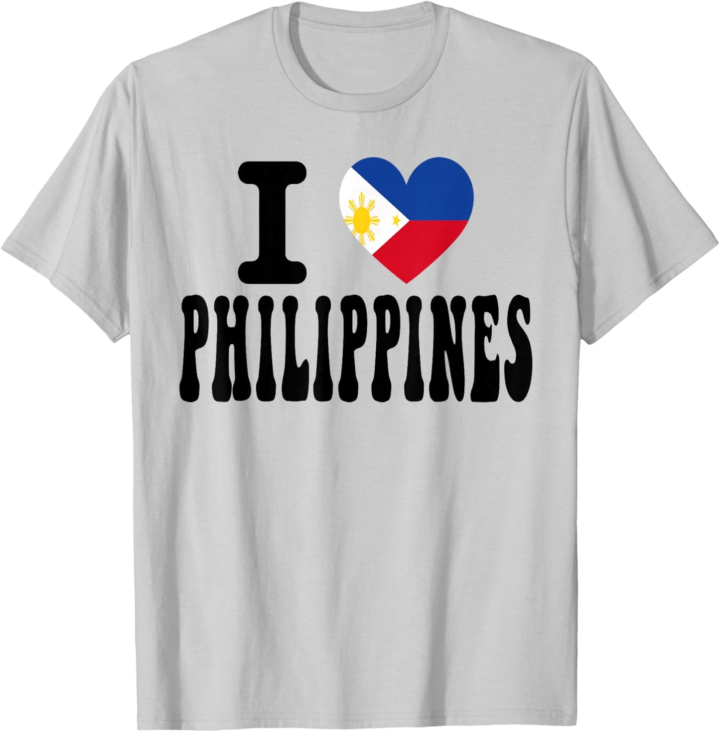 I Love Philippines Heart Flag Retro Travel Souvenir T-Shirt - T-Shirt | Ash