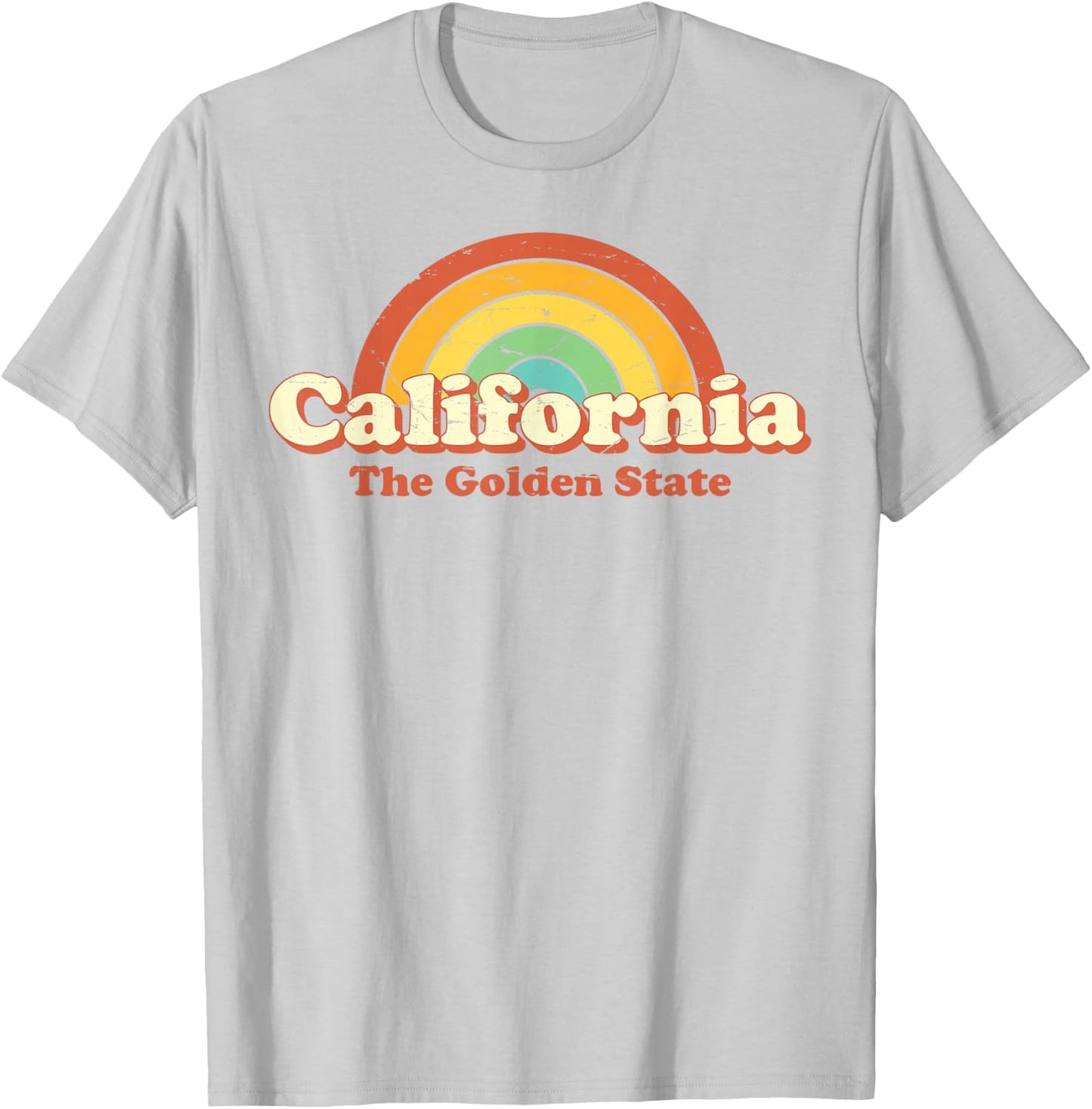 California retro vintage Regenbogen 70er T-Shirt - T-Shirt | Ash