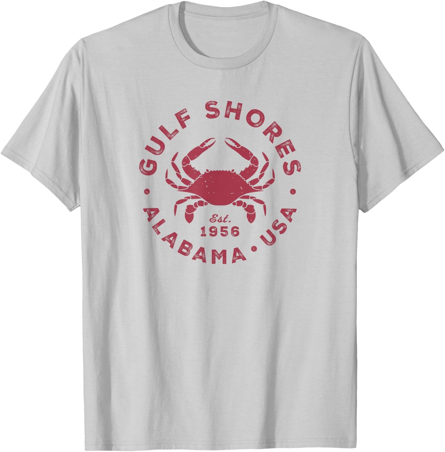 Gulf Shores Alabama Vintage Blue Crab Vacation Souvenir T-Shirt - T-Shirt | Ash