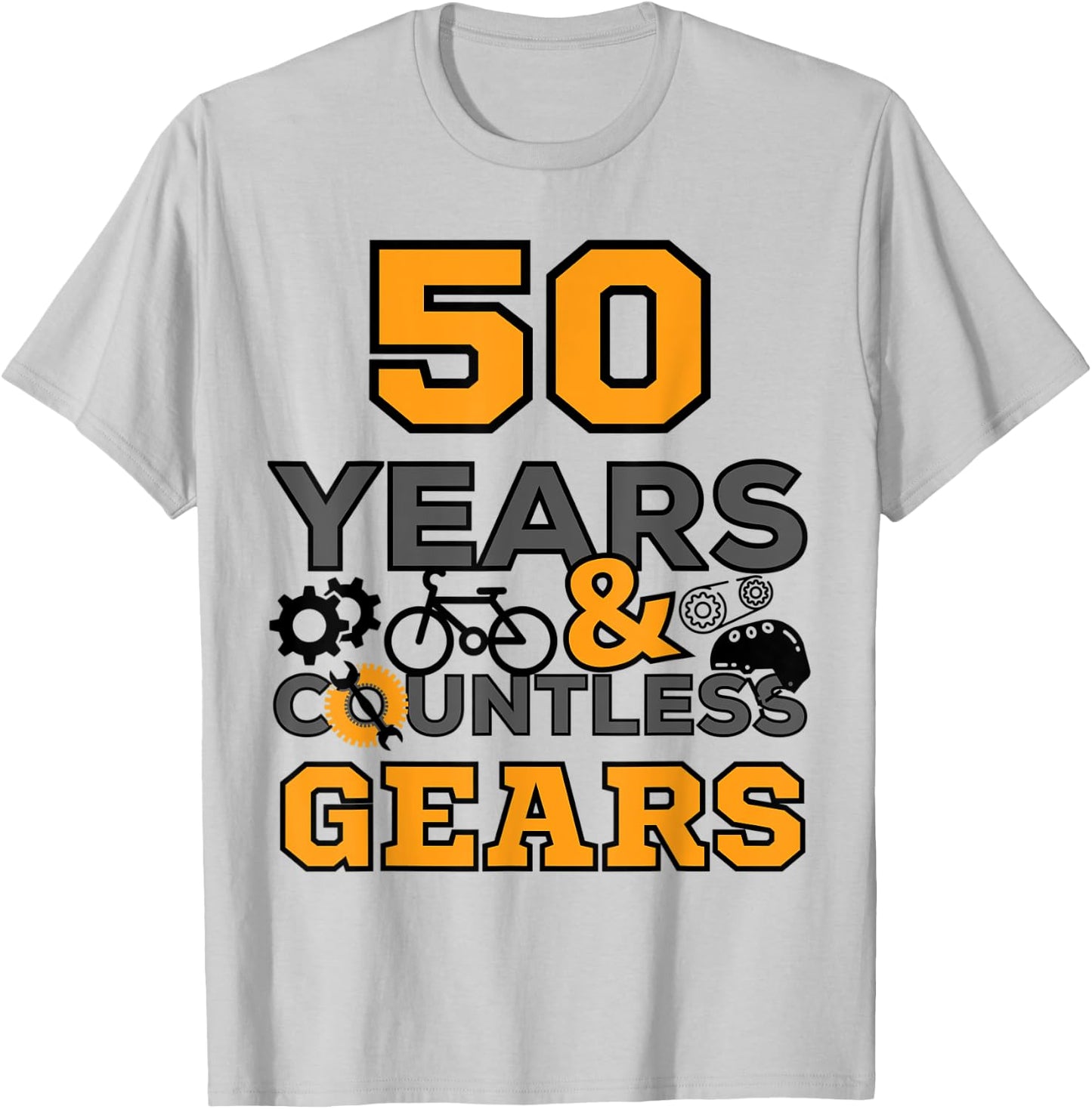 50 Years Old Birthday 50th Anniversary Bike Cycling Cyclist T-Shirt - T-Shirt | Ash