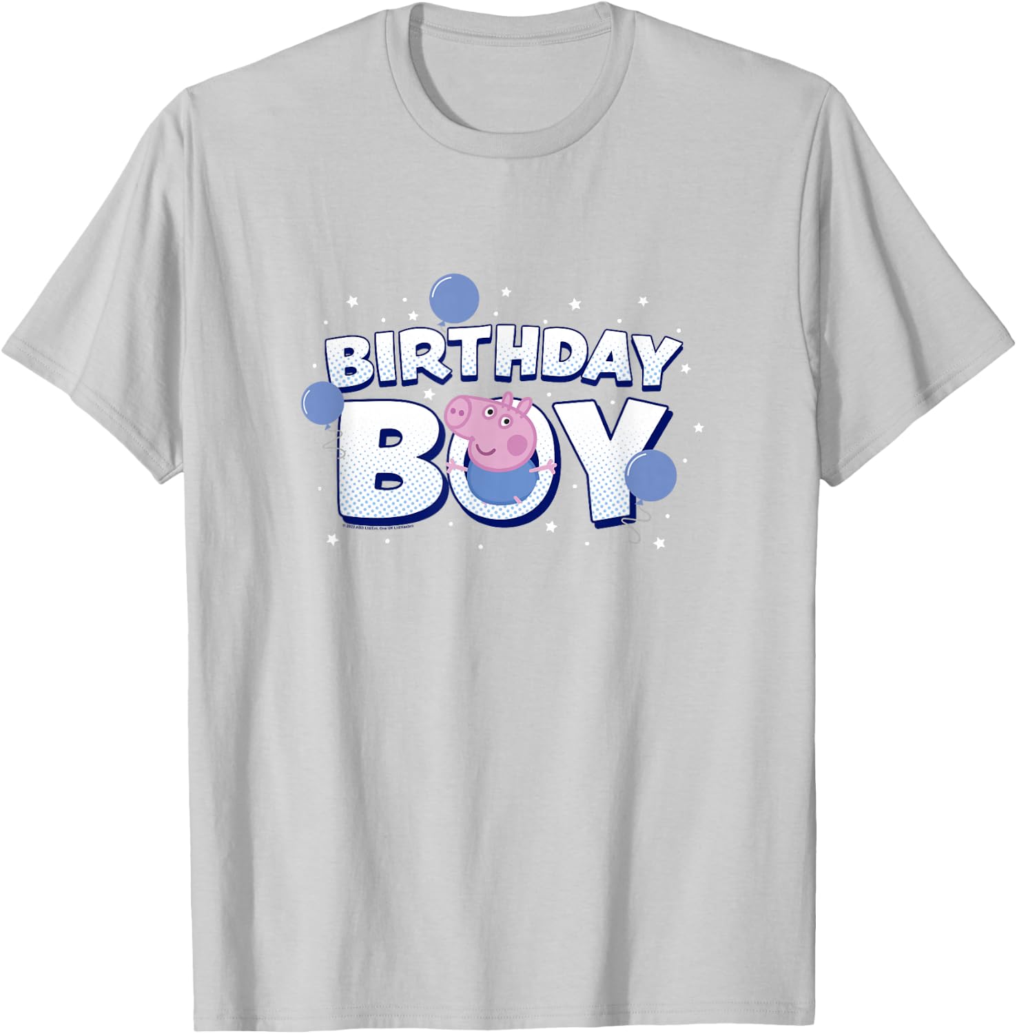 Peppa Pig George Birthday Boy Holiday Balloon Logo T-Shirt - T-Shirt | Ash