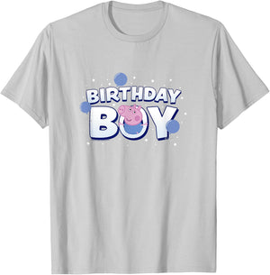 Peppa Pig George Birthday Boy Holiday Balloon Logo T-Shirt - T-Shirt | Ash
