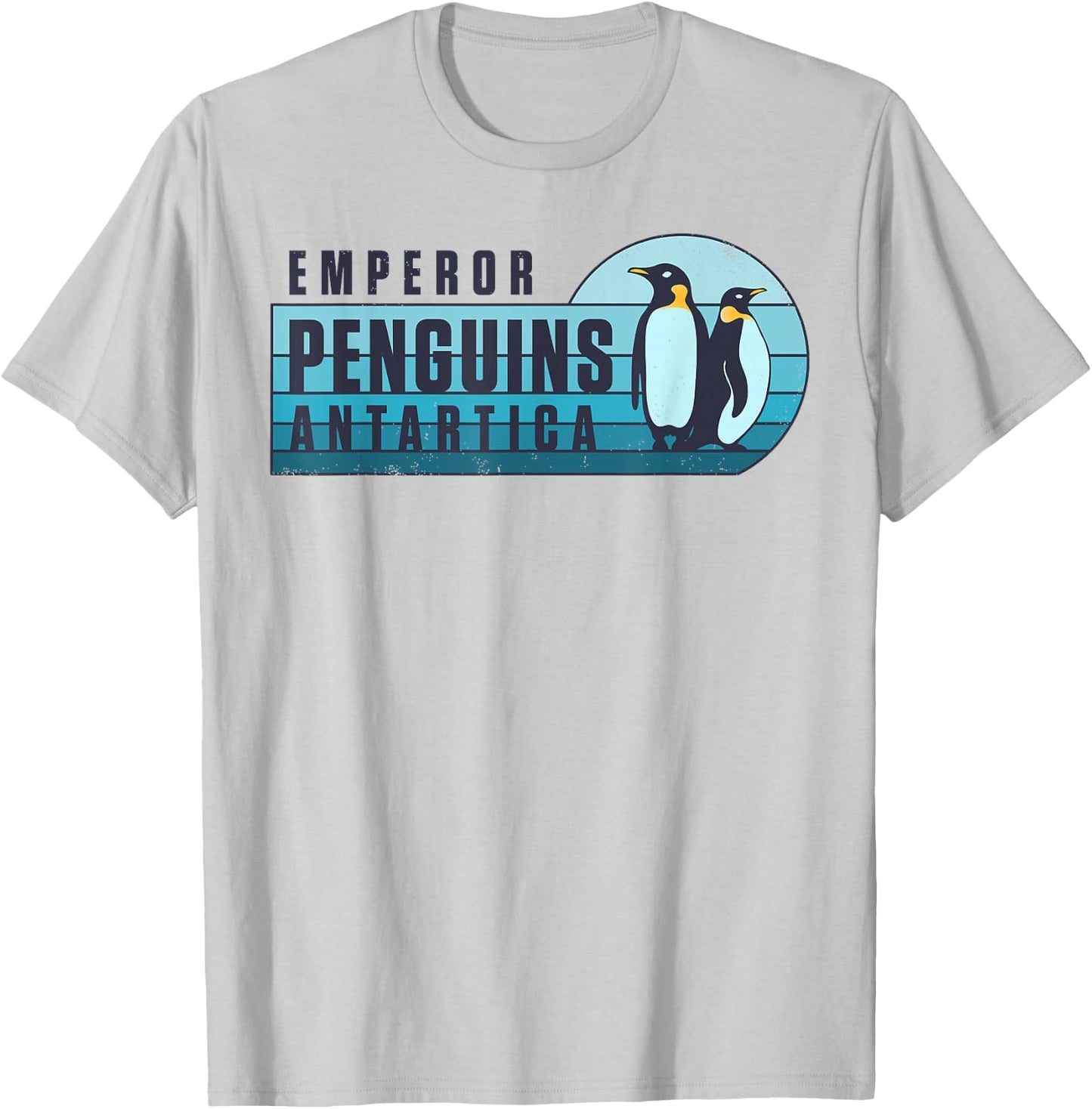 Emperor Penguins Antartica Penguin Lovers Retro Vintage Bird T-Shirt - T-Shirt | Ash