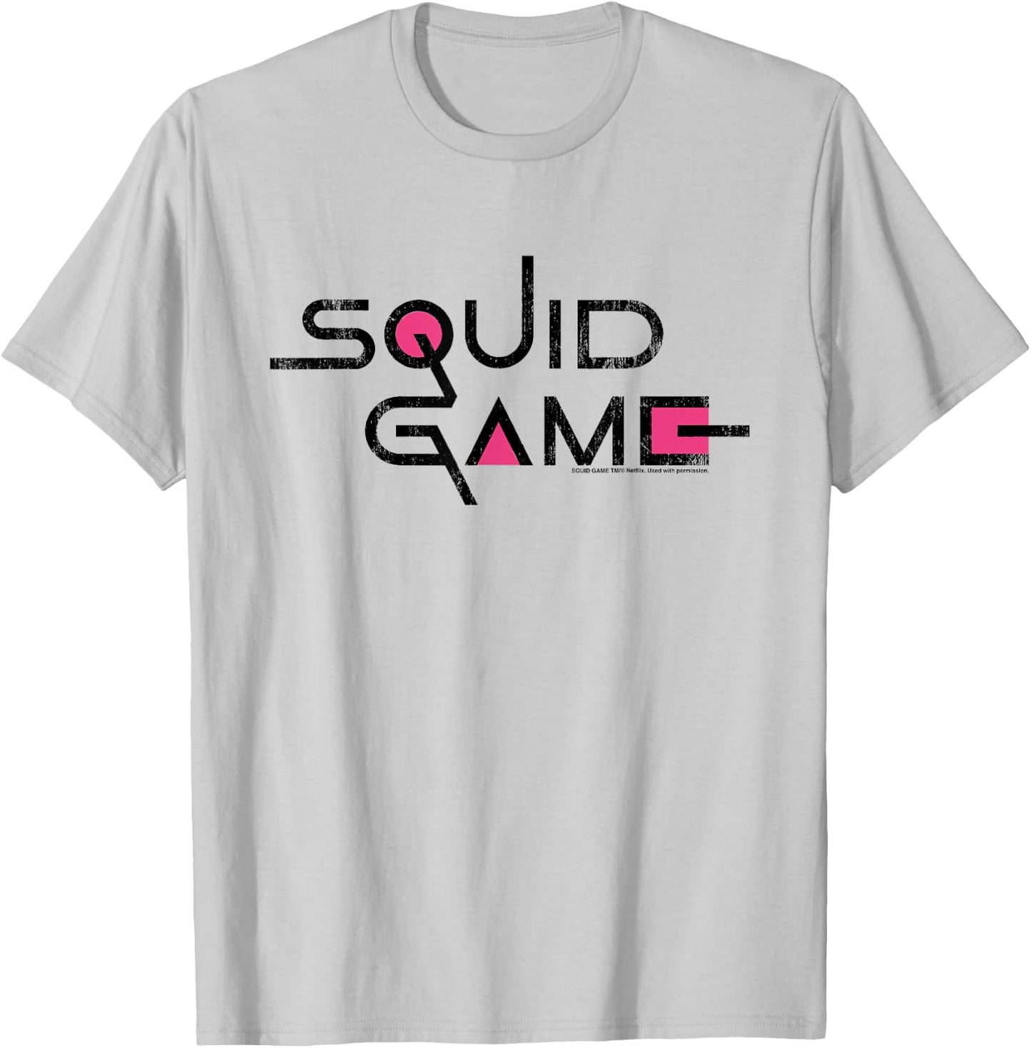 Squid Game Classic Logo Text Black , white, S T-Shirt - T-Shirt | Ash
