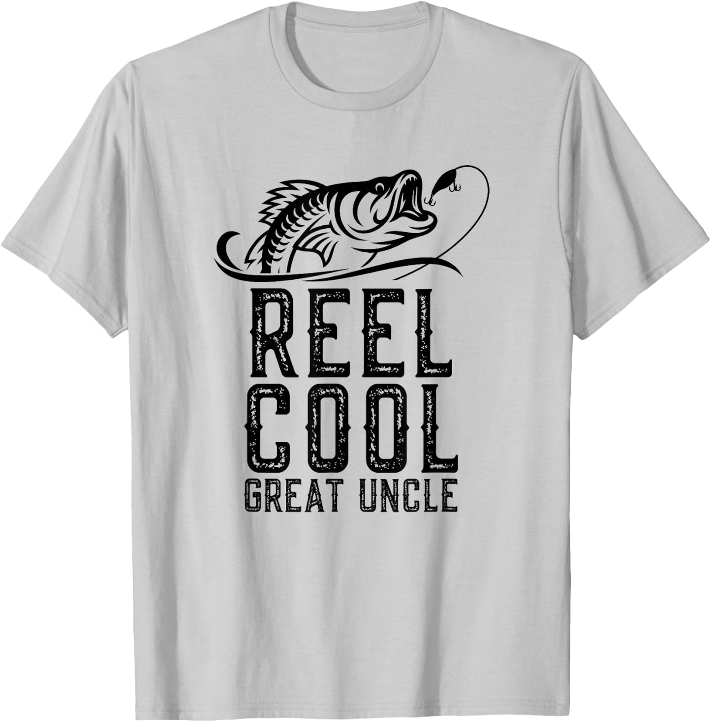 Reel Cool Great Uncle Fishing Fisherman Funny Retro T-Shirt - T-Shirt | Ash