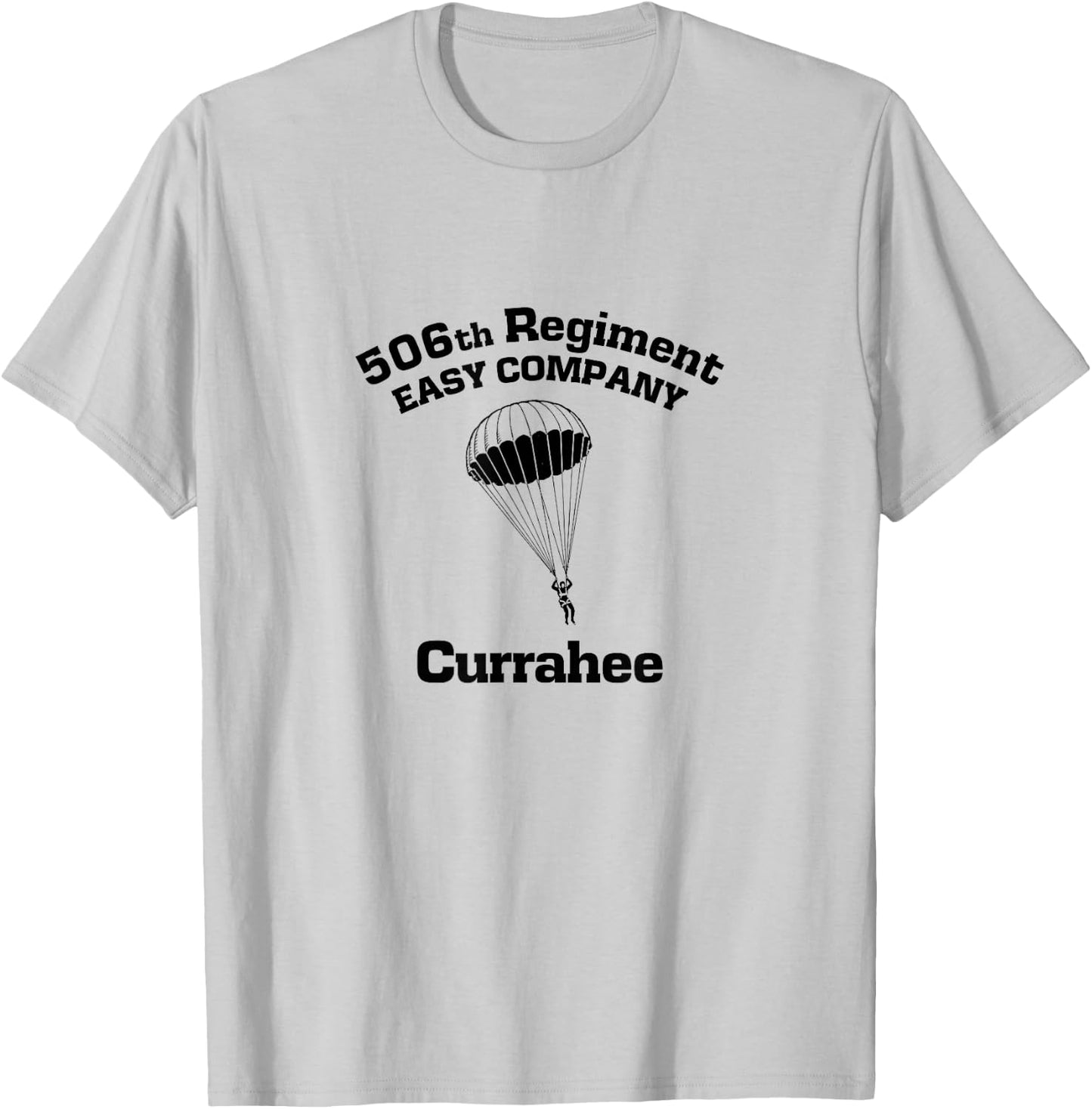 Easy Company 101st Airborne Currahee Parachute version T-Shirt - T-Shirt | Ash