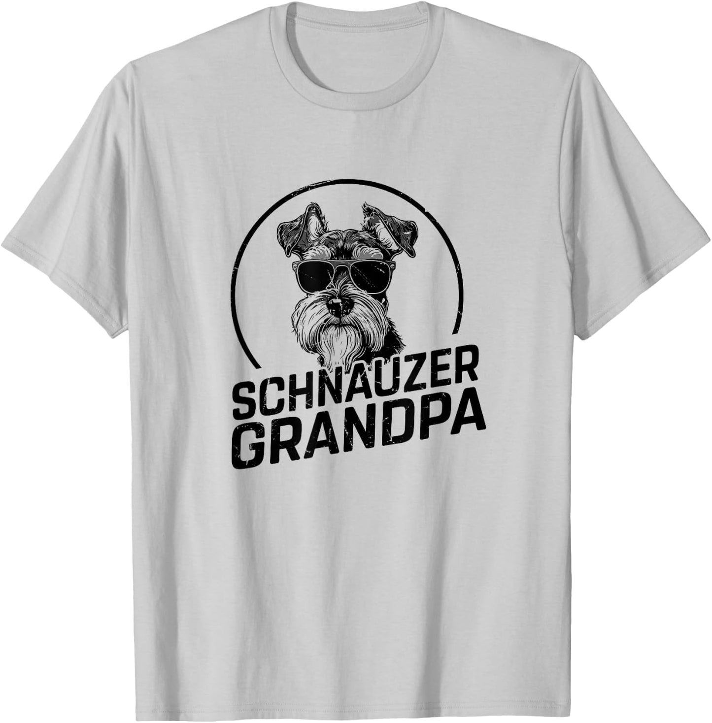 Schnauzer Dog Grandpa Grand Paw Dog Owner Gifts Men Father T-Shirt - T-Shirt | Ash