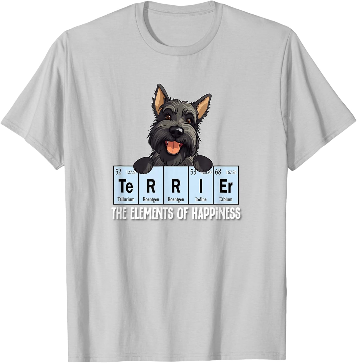 Cute Girls Elements Happiness Scottish Terrier Lover T-Shirt - T-Shirt | Ash