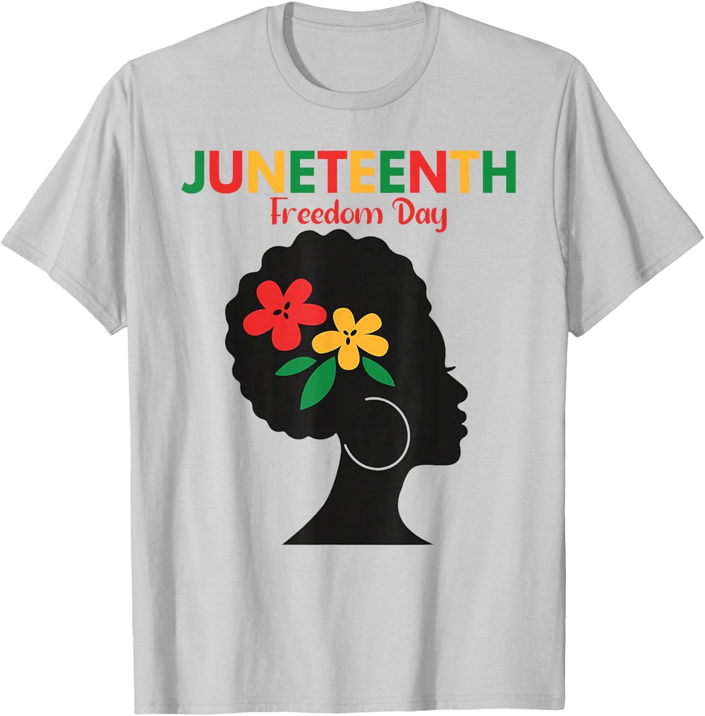 Juneteenth 1865 Freedom Day Black Women Girl African Afro T-Shirt - T-Shirt | Ash