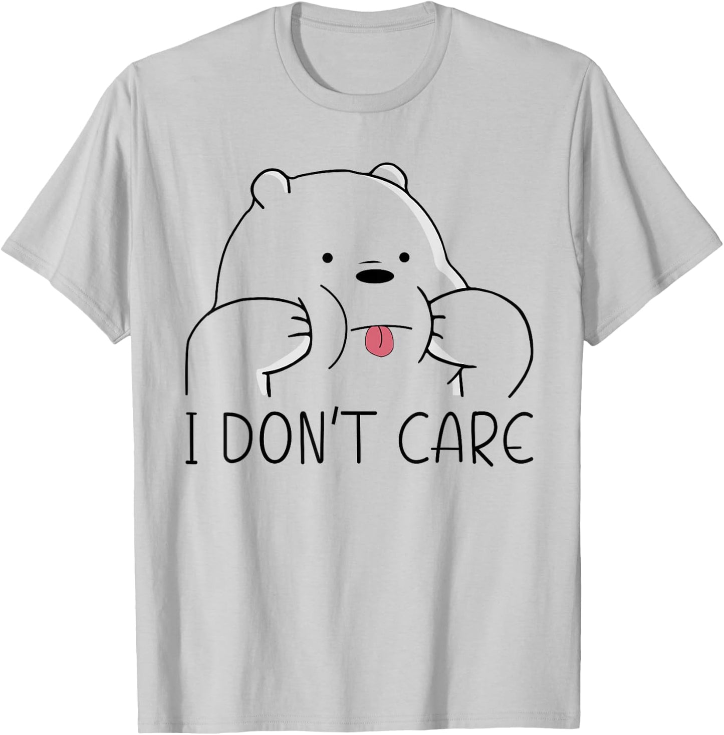 I Don't Care Bear Men Women Boys Girls Funny Bear T-Shirt - T-Shirt | Ash