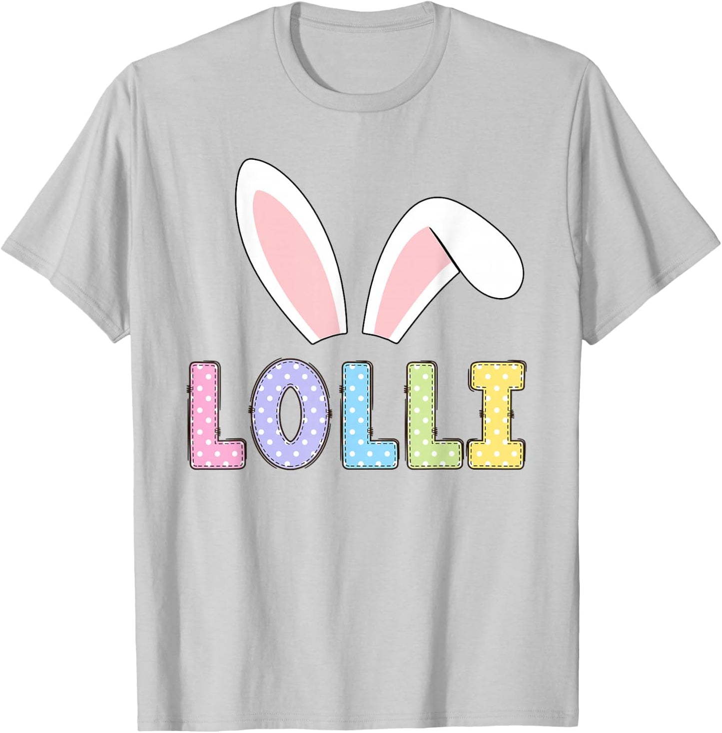 Cute Lolli Happy Easter Bunny Matching Family Outfit T-Shirt - T-Shirt | Ash