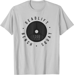 Elite 1,200lb Club Powerlifting Barbell Strong Novelty T-Shirt - T-Shirt | Ash