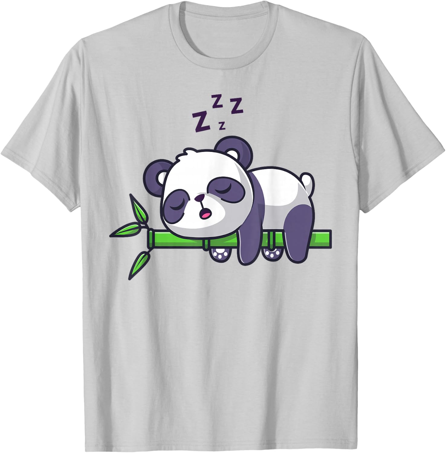 Cute Panda Sleeping T-Shirt - T-Shirt | Ash
