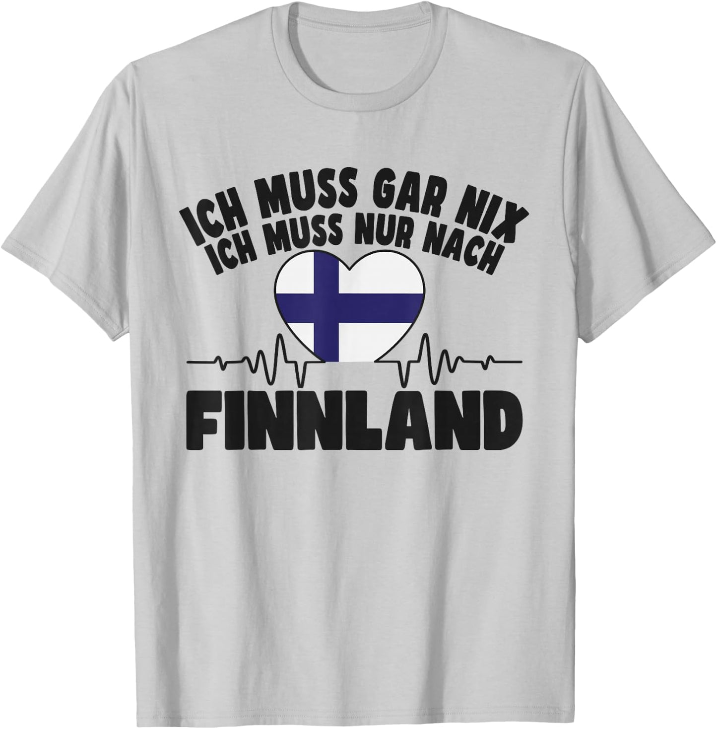 with German Text "Ich muss gar nix" [German Langu, gray, S T-Shirt - T-Shirt | Ash