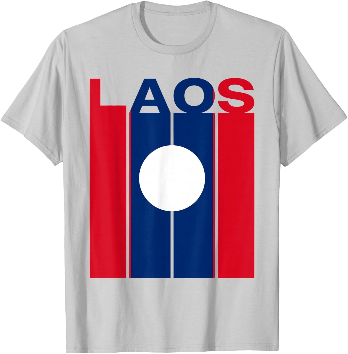 Laos Flag T-Shirt - T-Shirt | Ash