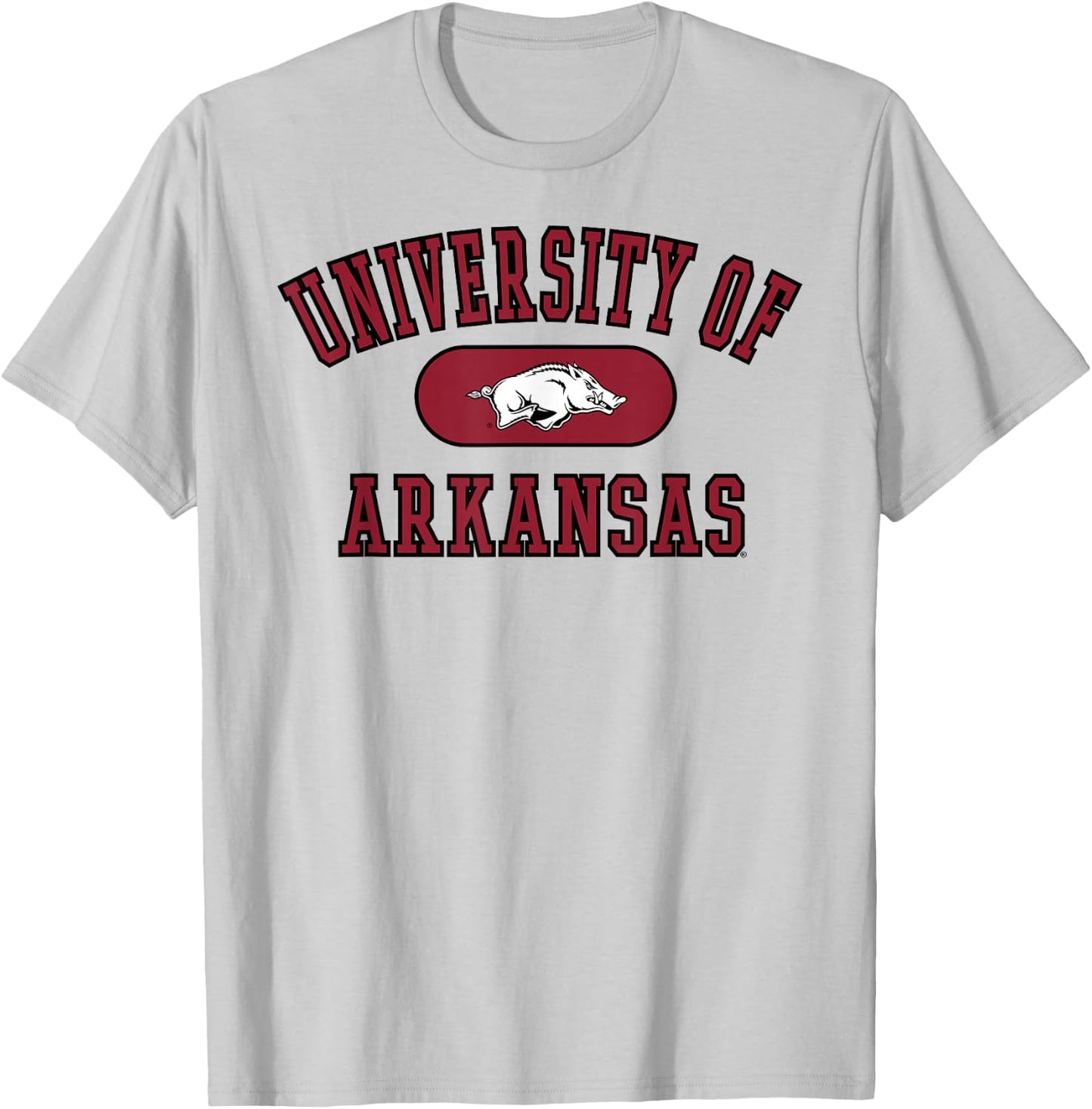 Elite Authentics Arkansas Razorbacks Varsity Officially Licensed , Small, Grey T-Shirt - T-Shirt | Ash