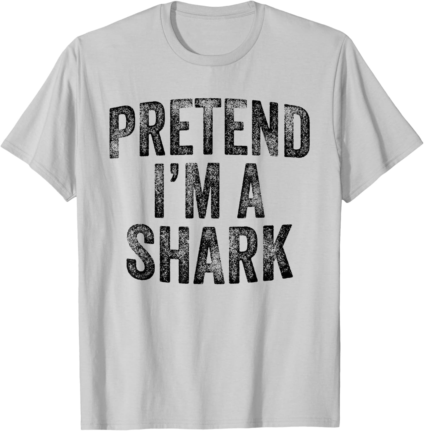Pretend I'm A Shark Family Lazy Easy Halloween Party Costume T-Shirt - T-Shirt | Ash