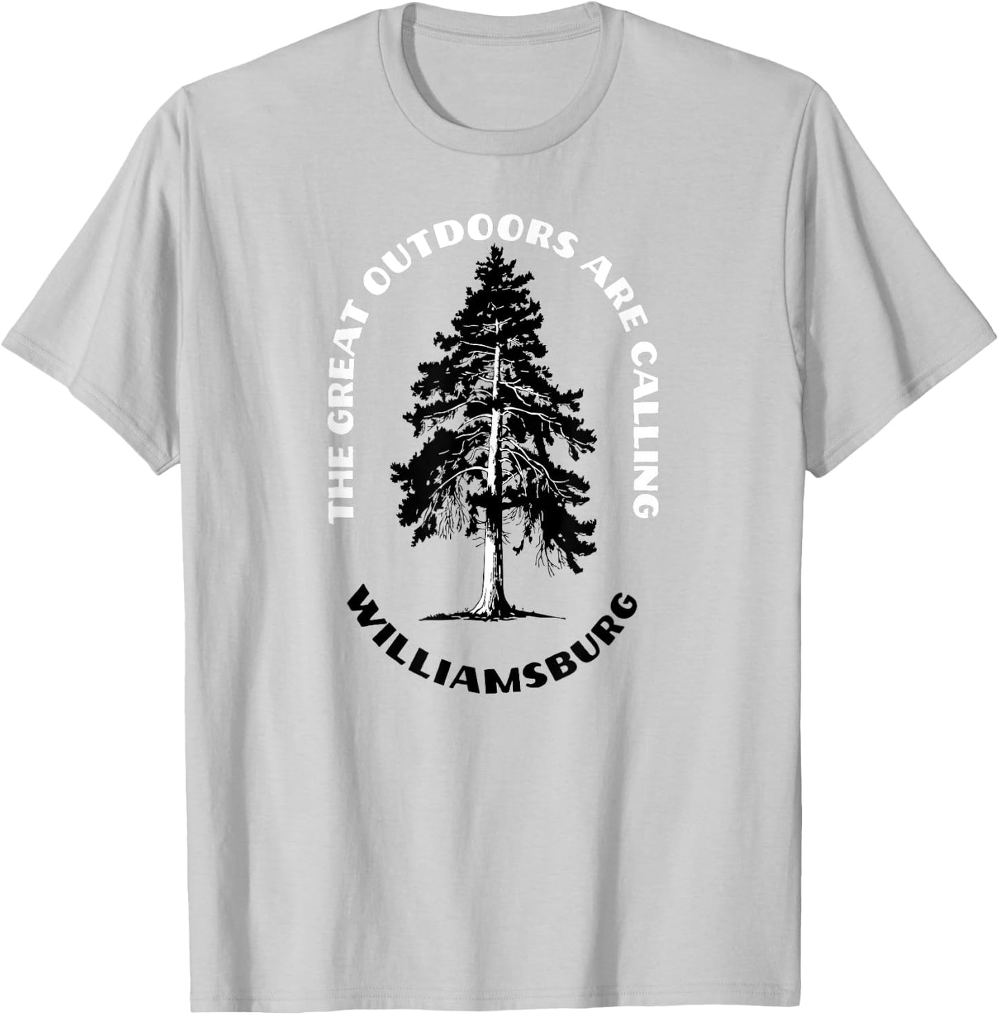 Williamsburg The Great Outdoors Are Calling Tree Nature T-Shirt - T-Shirt | Ash