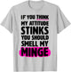 If You Thinks My Attitude Stinks You Should smell My Minge T-Shirt - T-Shirt | Ash
