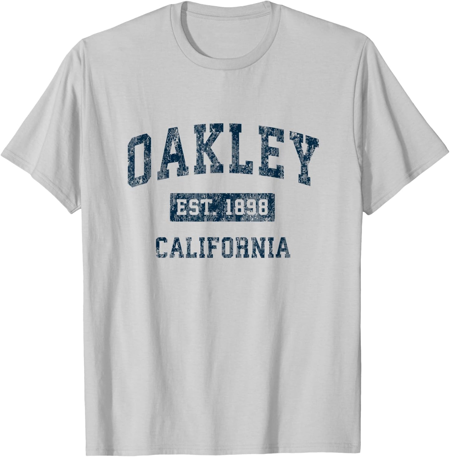 Oakley California CA Vintage Sports Design Marineblau Druck T-Shirt - T-Shirt | Ash