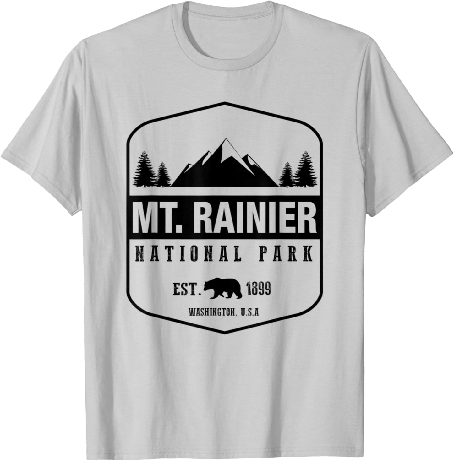 Mt. Rainier National Park Love Hiking Wanderlust T-Shirt - T-Shirt | Ash
