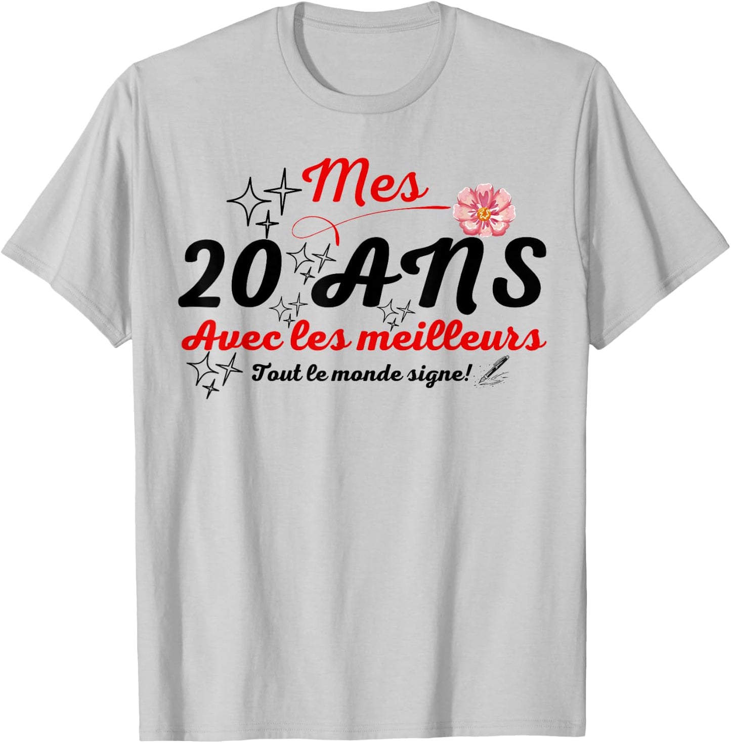 A signer 20 ans anniversaire gift anniv 20 years signature T-Shirt - T-Shirt | Ash