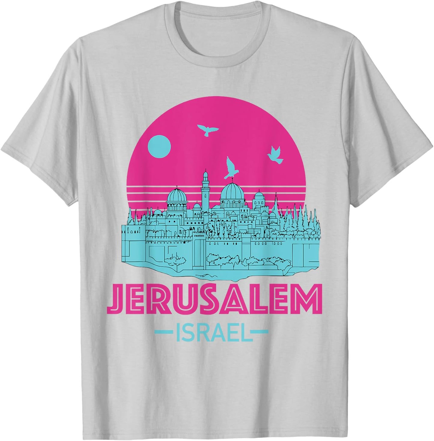 Souvenir de Jérusalem Israël Skyline Juive Israélienne Femmes Hommes T-Shirt - T-Shirt | Ash