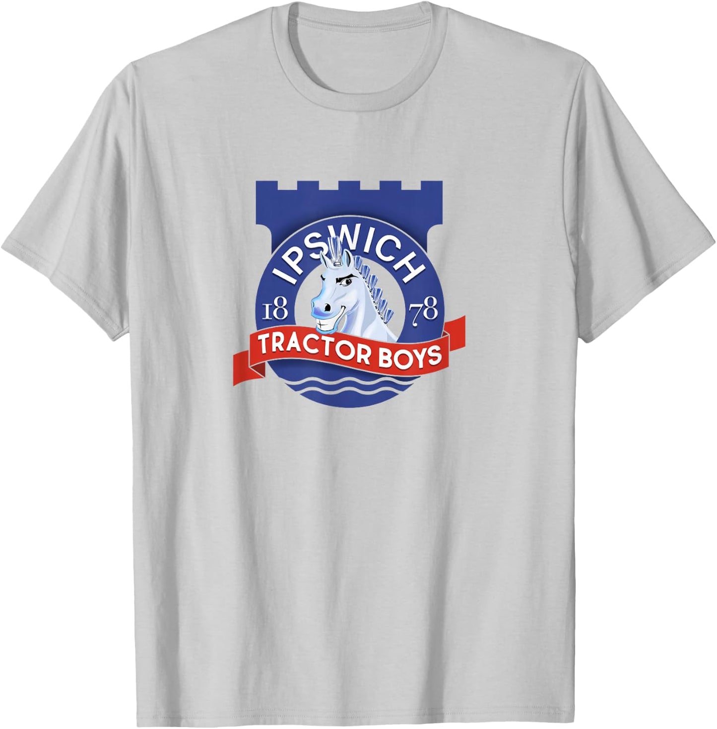 Ipswich Town Fan Tractor Boys - Suffolk Punch Badge T-Shirt - T-Shirt | Ash