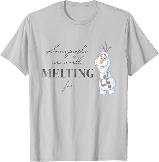 Disney 100 Anniversary Frozen Olaf D100 Quote Sweet , White T-Shirt - T-Shirt | Ash