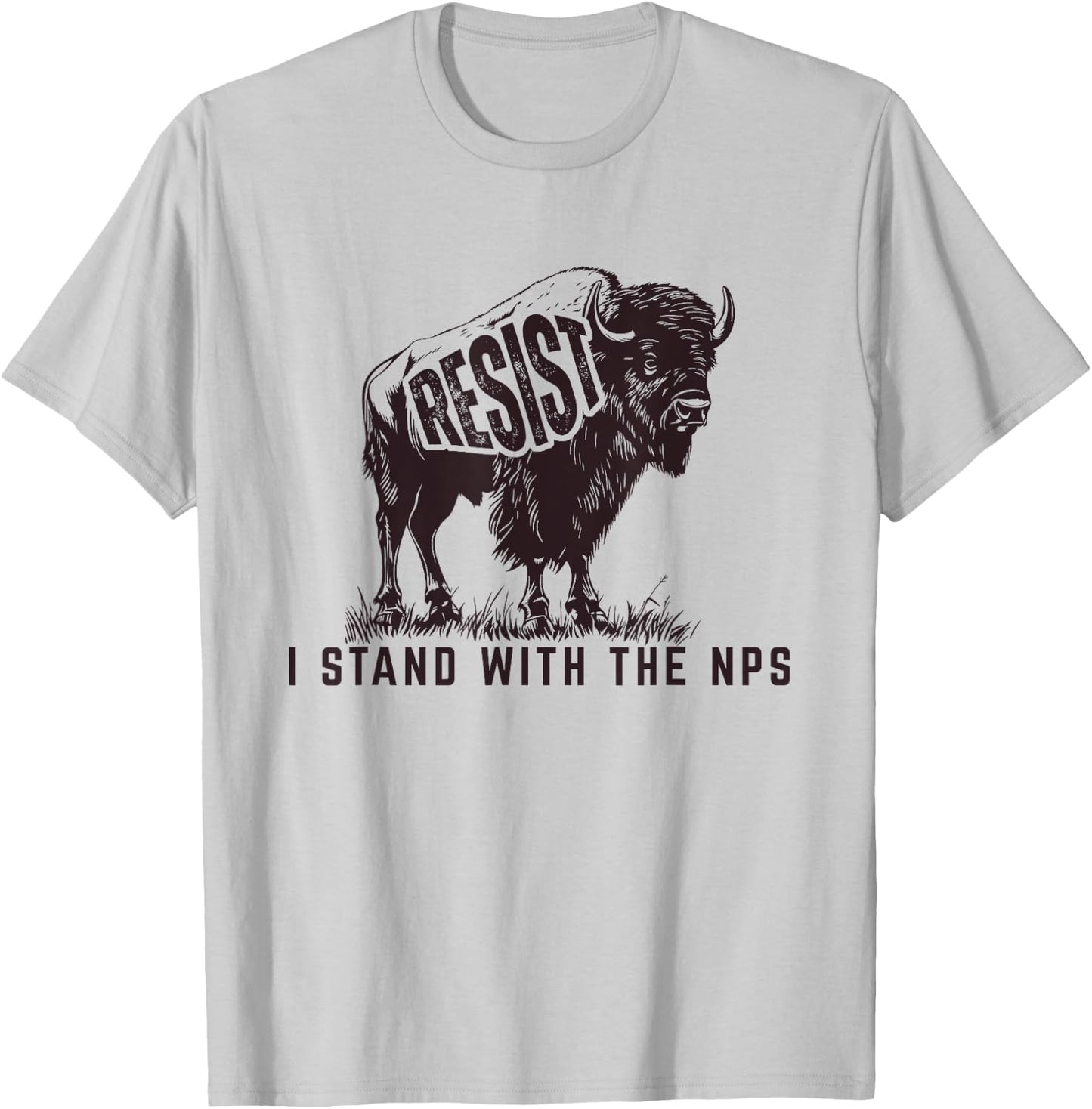Resist, I Stand With The NPS National Park Support T-Shirt - T-Shirt | Ash