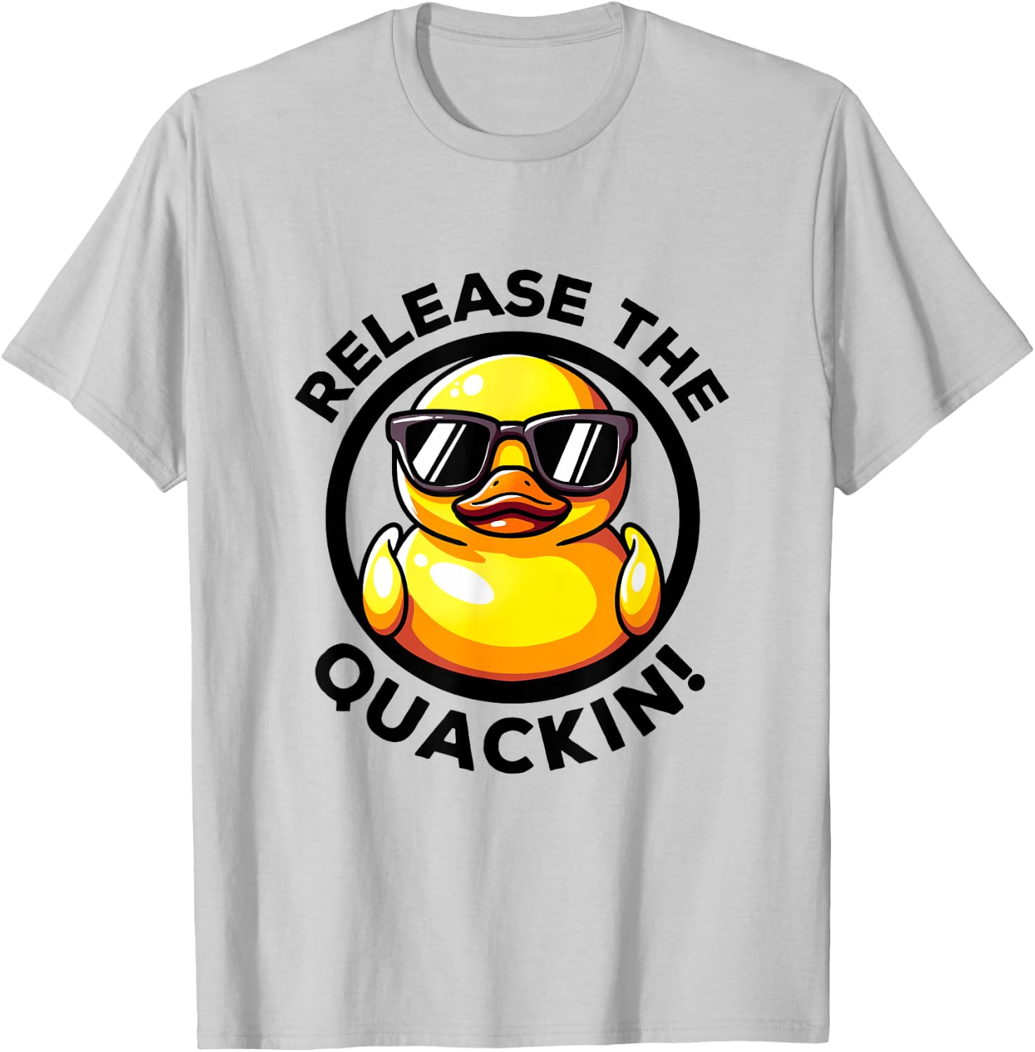 Release The Quackin I Love Duck Lovers Funny Yellow Duck T-Shirt - T-Shirt | Ash