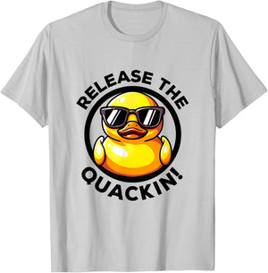 Release The Quackin I Love Duck Lovers Funny Yellow Duck T-Shirt - T-Shirt | Ash