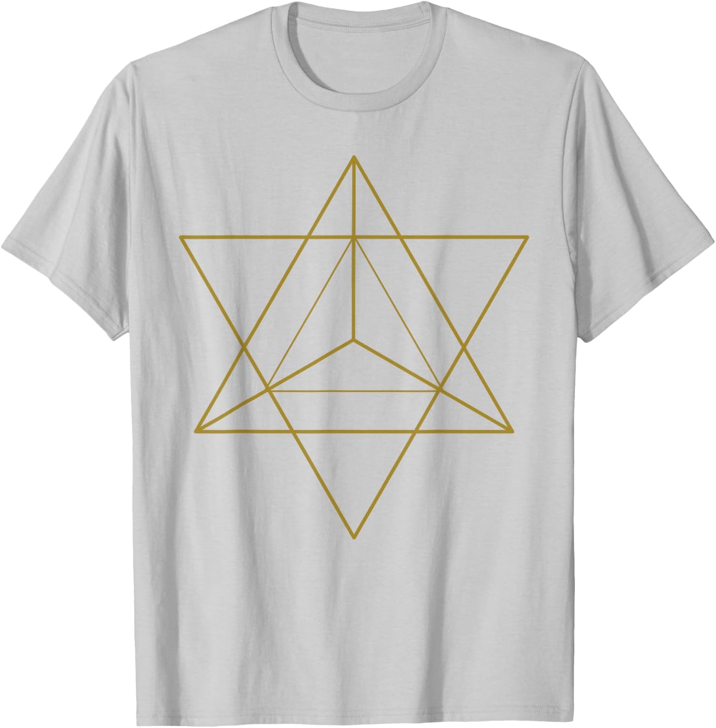 Sacred Geometry Star Tetrahedron Merkaba T-Shirt - T-Shirt | Ash