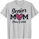 Senior Mom 2026 Class Of 2026 Graduate Mama Pink Leopard T-Shirt - T-Shirt | Ash