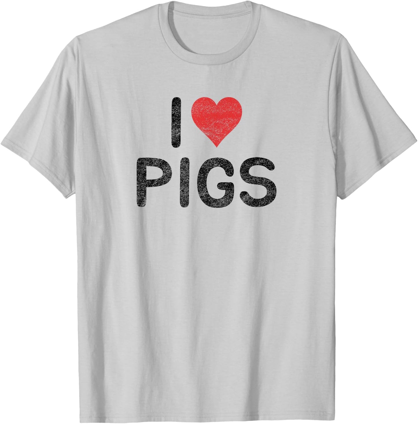 I Love Pigs T-Shirt - T-Shirt | Ash
