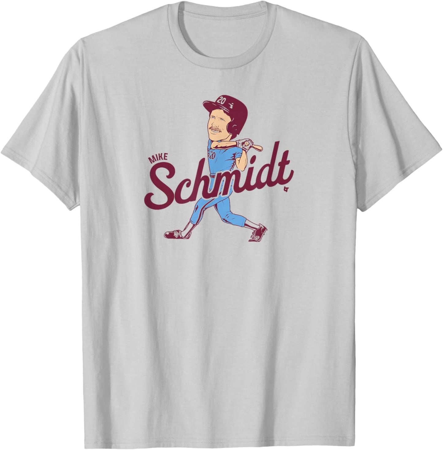 Mike Schmidt - Caricature - Philadelphia Baseball T-Shirt - T-Shirt | Ash
