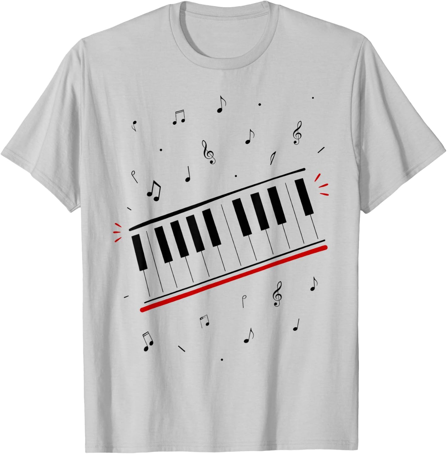 Piano Beat Keyboard Musiknoten Pianist Musikinstrument T-Shirt - T-Shirt | Ash