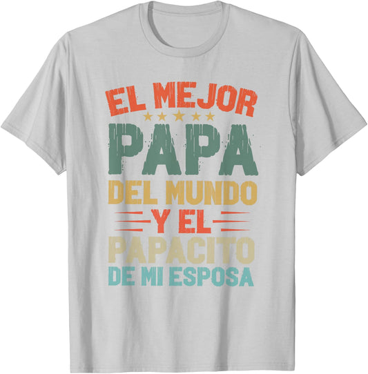 Dia Del Padre Camiseta para Un Papa En Espanol Regalo Papi T-Shirt - T-Shirt | Ash