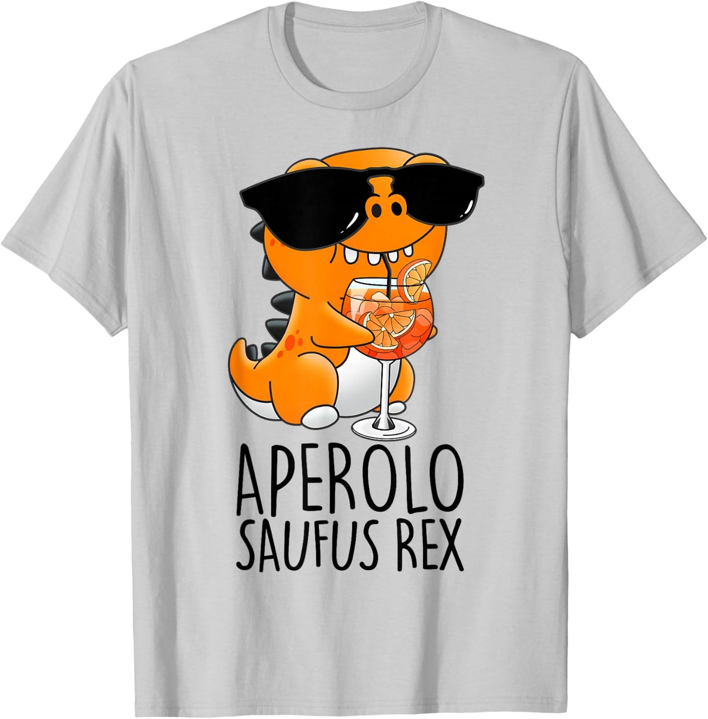 APEROLO SAUFUS REX X THEY SEE ME APEROLLIN' DINO WINE VINO , White T-Shirt - T-Shirt | Ash