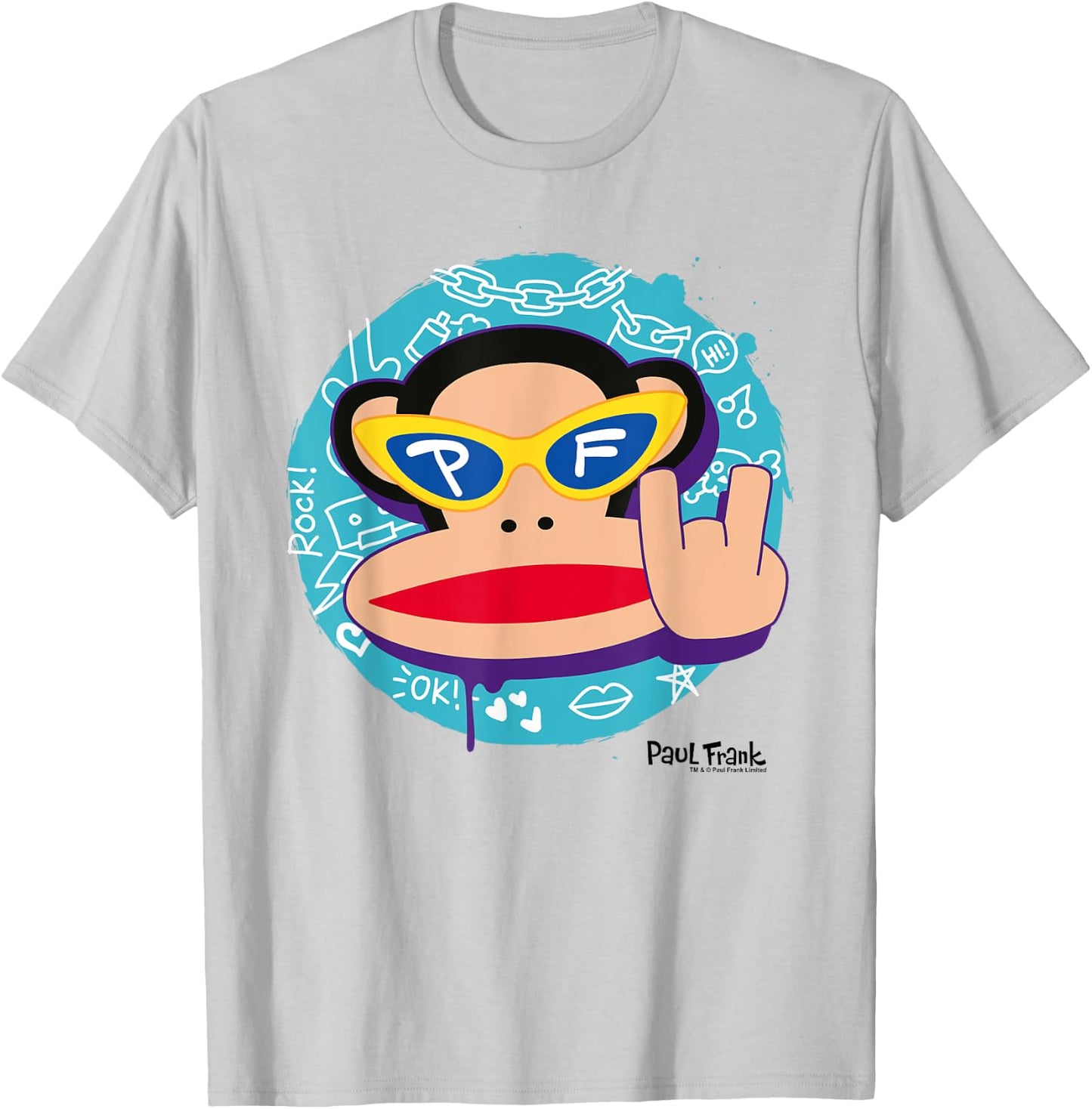 Paul Frank Cool Julius The Monkey Devil Horns T-Shirt - T-Shirt | Ash