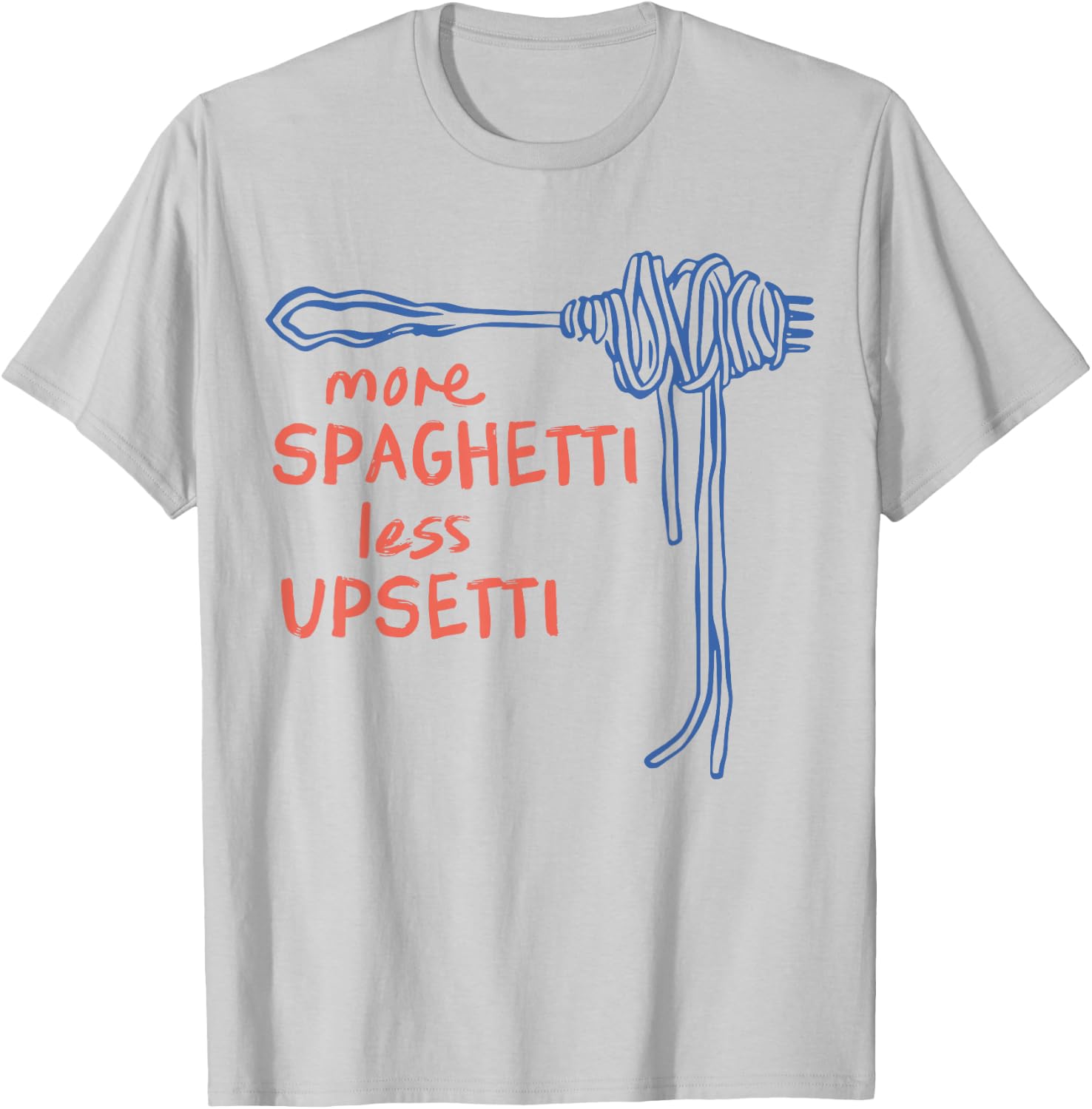 Spaghetti Graphic Funny Food Humour , White T-Shirt - T-Shirt | Ash