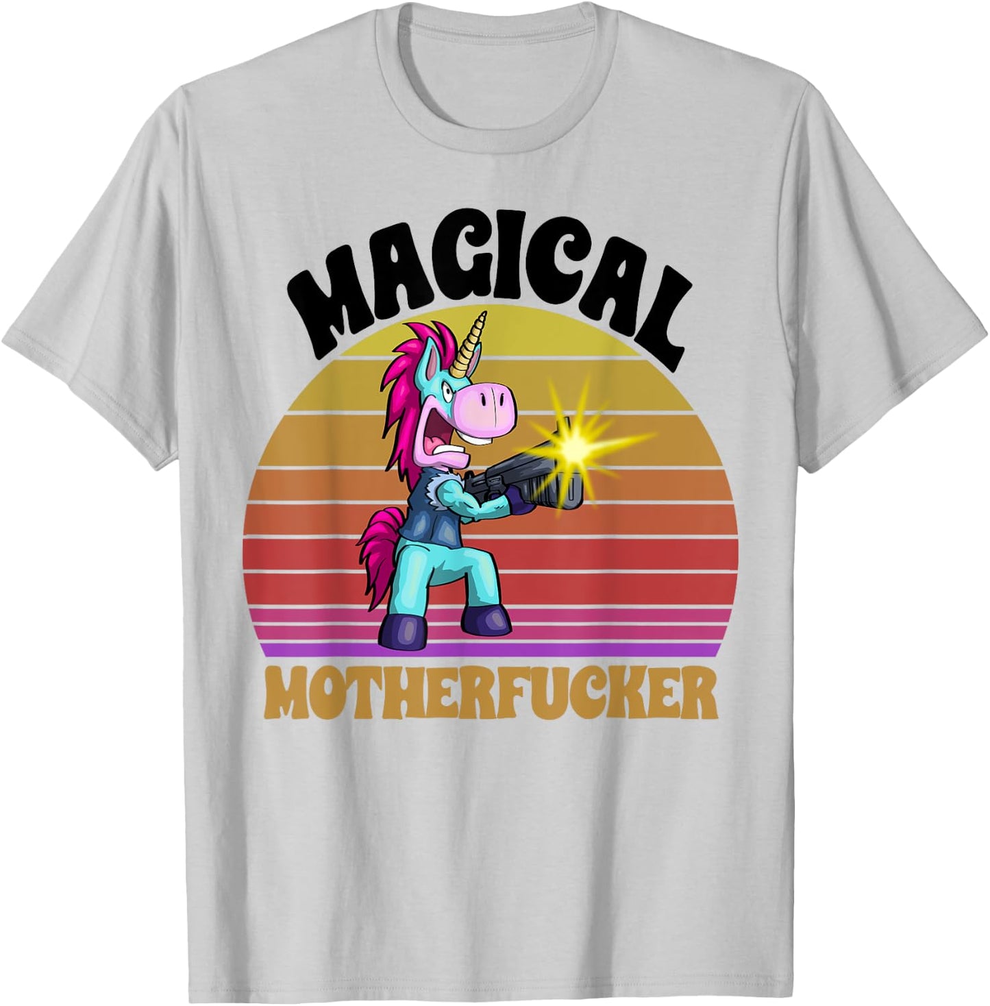 Magical Motherfucker Unicorn Love Fantasy Mad Angry Funny T-Shirt - T-Shirt | Ash